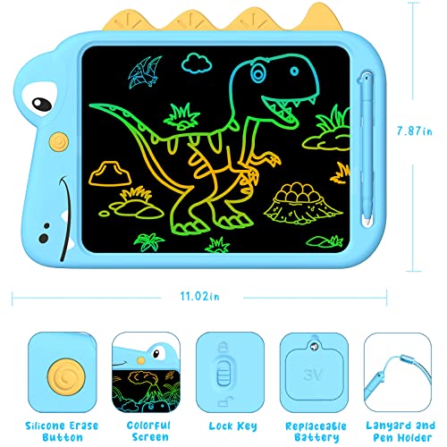 Licootty 10 Inch Colorful Lcd Writing Tablet Drawing Board For Kids Girls Boys Baby Toddler Toys Educational Drawing Tablet Doodle Board Dinosaur Toys For Kids 3 4 5 6 7 8 Years Old Gifts (Dinosaur) #TOP2