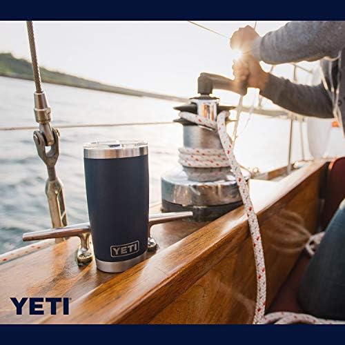 YETI Rambler 20 oz Tumbler, Stainless Steel, Vacuum Insulated with MagSlider Lid, Navy — view 6