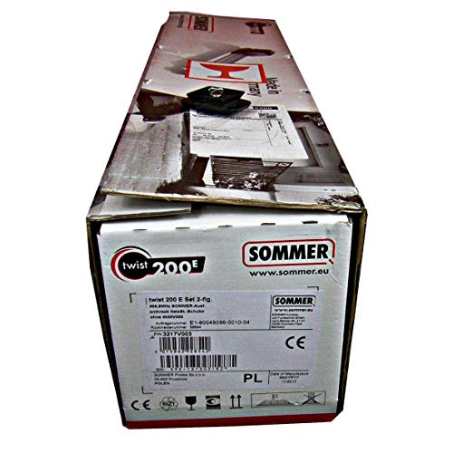 SOMMER Twist 200E SOMloq2 Drehtorantrieb 2-flügelig Set + 2x Handsender Pearl TWIN + Einweglichtschranke 7029 + Warnlicht LED 24V 5114