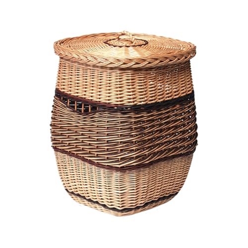 e-wicker24 Panier à linge, coffre en osier, malle,corbeille carré naturel et coloré (50x50 H63, Natural sans Doublure)