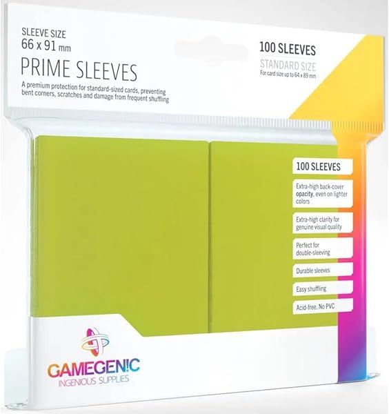 Gamegenic, GGS11015ML Prime SleevesCard Deck Holde, Red, 100 Pack - 5