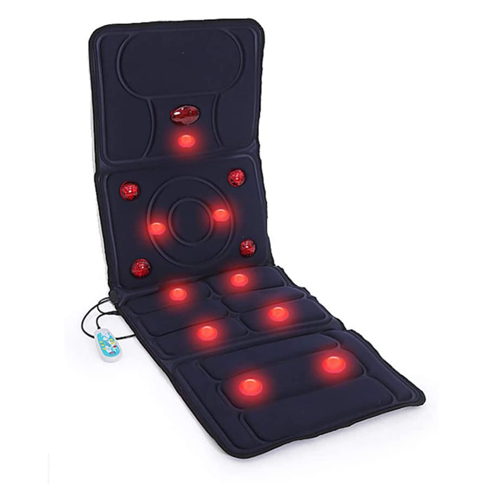 Colchón de masaje para la salud del cuerpo completo, estera de masaje multifuncional con terapia de calor, cojín plegable con vibración de calor relajante, estera de masaje para el hogar, estera de ma