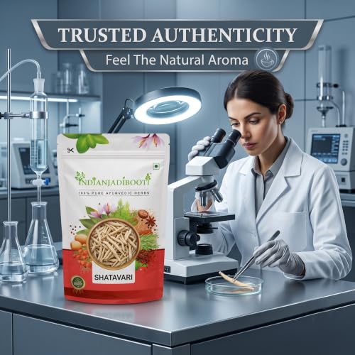 Image of IndianJadiBooti Shatavari White (Asparagus Racemosus) - 100g Satavar Sabut | Premium Ayurvedic Herb for Women's Wellness, Lactation Support & Vitality | Natural & Raw