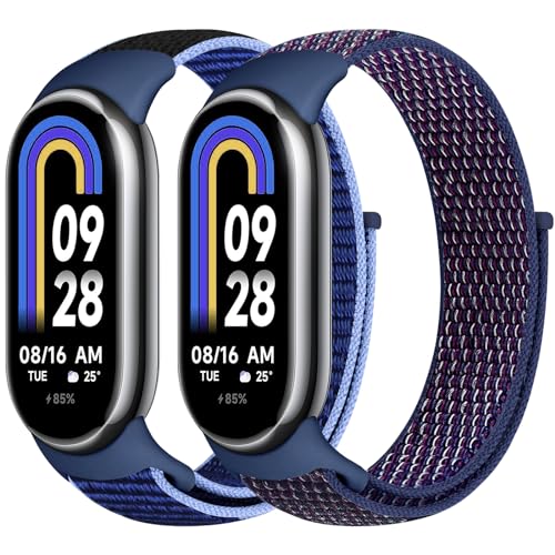 Runostrich Nylon Straps Compatible with Xiaomi Smart Band 10/9/8 Soft Nylon Loop Strap Breathable Adjustable Replacement Band for Women Men
