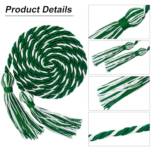 Image of GraduationMall Graduation Honor Cord 68 inch EmeraldWhite
