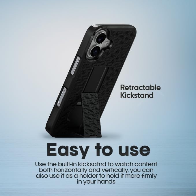 MOTIVE for iPhone 17 Holster Case, Belt Clip Case for iPhone 17, Shell Holster Combo i Phone 17, Slim Rugged Drop Shockproof Protective Cover with Kickstand (6.3") | Ranger v1 Series - Image 2