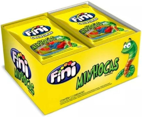 Fini Balas De Gelatina Minhocas Com 12 Unidades