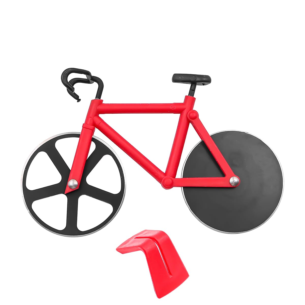 Alnicov Bike Pizza Cutter Pizza Cutter Wheel Stal nierdzewna Super ostre ostrza - czerwony