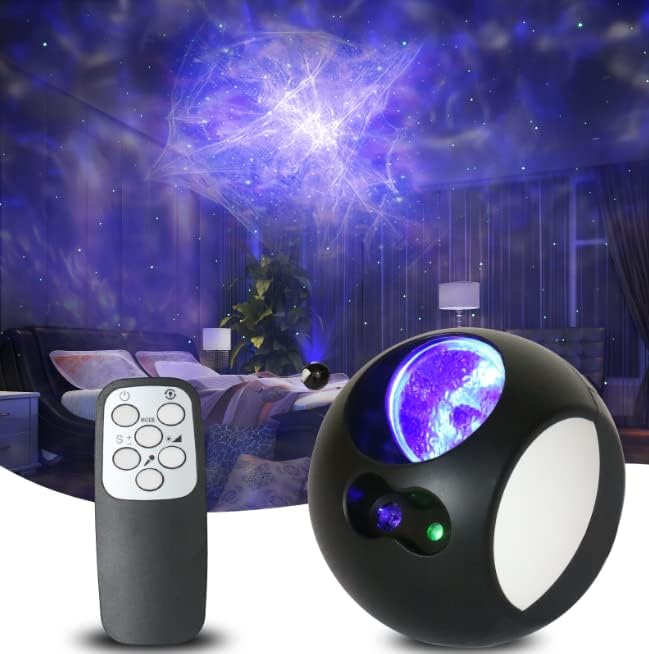 3D Aurora Star Projector, Galaxy Projector for Bedroom, Built-in 21 Light Projections and Multiple Function Modes, Night Light Projector is Suitable for Room Decoration/Party/Music/Sleep/Gift (Black)