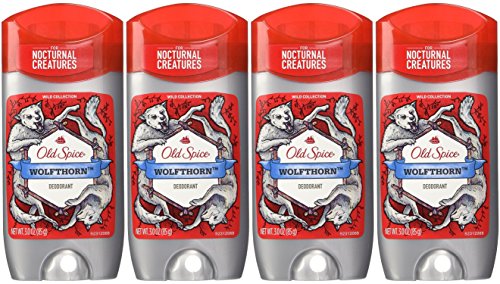 Old Spice Wild Collection Wolfthorn Scent Men's Deodorant 3 Oz (Pack of 4)