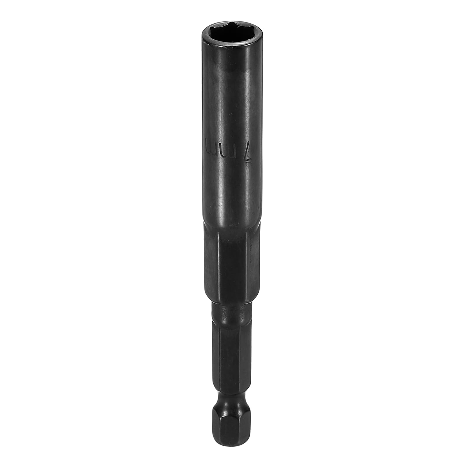 sourcing map Nut Driver Drill Bit 7mm Metric Socket 1/4" Hex Shank 3.15" (80mm) Extra Long 6-Point Sockets Quick Change Cr-V Steel Bolt Setters for Power Drill Drivers, Black