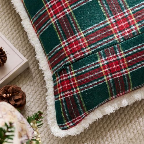 2 Pack Vintage Plaid Pillow Cover Christmas Pillow Case 19.69×11.81in - image 4