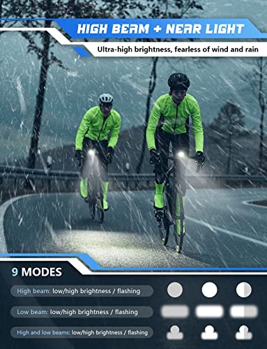 【2023】 Aoostar Bike Light, Bike Headlight For Night Riding Usb Rechargeable Bike Lights, 1000 Lumens Super Bright Front Bicycle Headlight With 9 Modes Ipx5 Waterproof 360° Rotatable High/Low Beams #TOP3