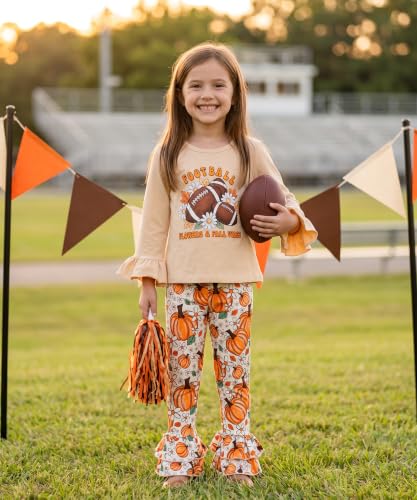 Image of Unique Baby 2 Piece Girls Double Ruffle Leggings and Long Sleeve Shirt Clothes Set Kid and Toddler Girl Outfit