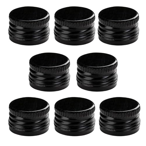 made in home 100 Stück Schraubverschluss Aluminium Drehverschluss 28mm Gewindekappen Deckel Ersatz Verschluss Deckel für Flaschen Schwarz 28/18 – Schwarze für Flaschen – Ersatzdeckel luftdicht