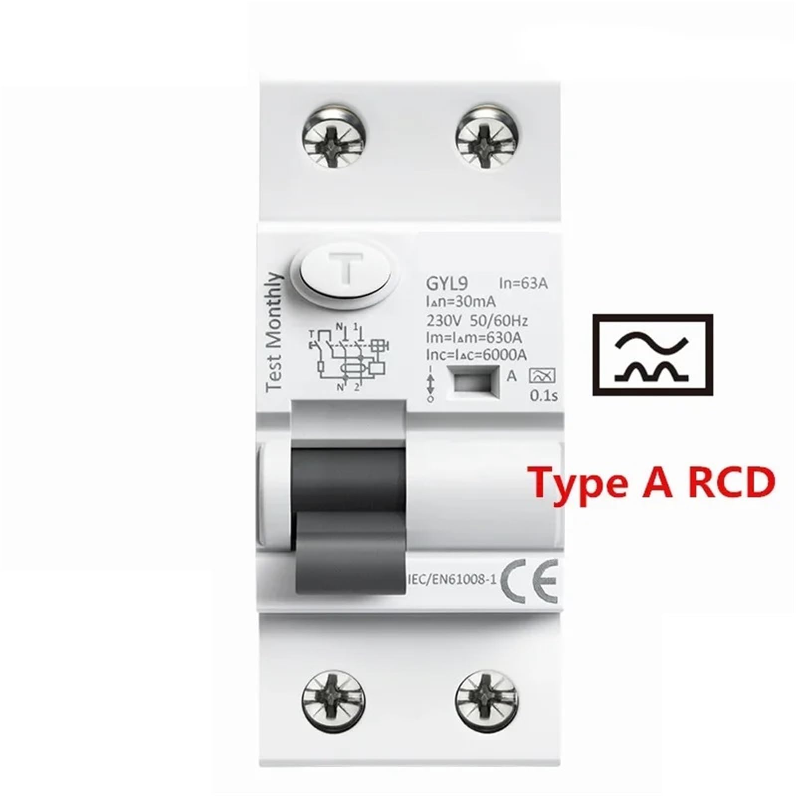 GYL9 A Typ RCCB wyłącznik różnicowoprądowy AC ELCB 2-biegunowy 40A 63A 30mA 100mA 300mA RCD ELCB(2P 40A, 100mA)