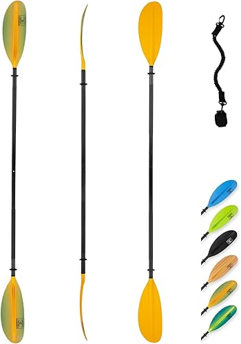 Vista 42 de OCEANBROAD Remo de kayak de 86 pulgadas/85.8 in, 90.5 pulgadas/90.6 in, 95 pulgadas/94.9 in, eje de aleación, kayak, canoa, remo con correa de remo