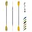 OCEANBROAD Kayak Paddle 86in/218cm Alloy Shaft Kayaking Boating Canoeing Oar with Paddle Leash 1 Paddle, Yellow Aurora