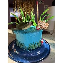 JeVenis Fishing Cake Topper Fishing Birthday Decorations Gone Fishing Cake Topper Fishing Birthday Party Decorations for Baby Shower Birthday Party Supplies