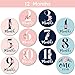 Baby Monthly Stickers - Set of 24 - Floral Baby Girl Milestone Stickers - Perfect for Newborn Girls - Month to Month Milestones -Pink Navy & Teal Floral Design (Set of 24)