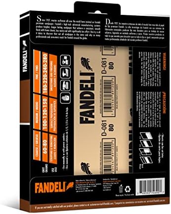 Fandeli | Multi-Purpose Sanding Paper | Assorted Grits (80,120,220) | 25 Sheets of 23 x 28 cm | Perfect for Sanding Metal and Sanding Wood | Hand Sanding | Orbital Sanders