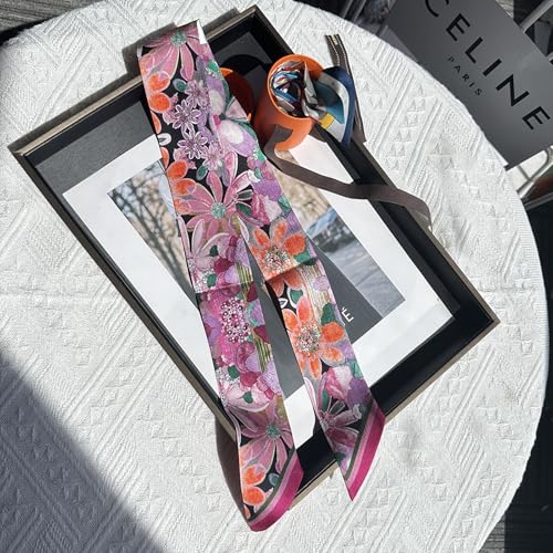 Image of Pure Mulberry Silk Scarf - Lightweight Neckerchief,Packed Handbag Band Hair Neck Scarves for Fashion Gifts