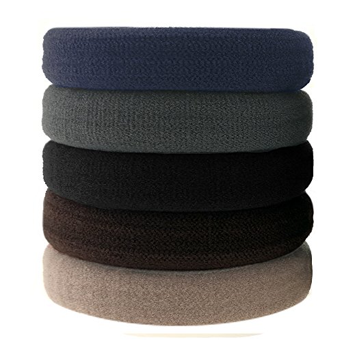 Hair Ties Ponytail Holders Neutral for Thick Heavy Hair YYM 5 Pairs Ultimate Thick Seamless Cotton No Crease Hair Bands for Women