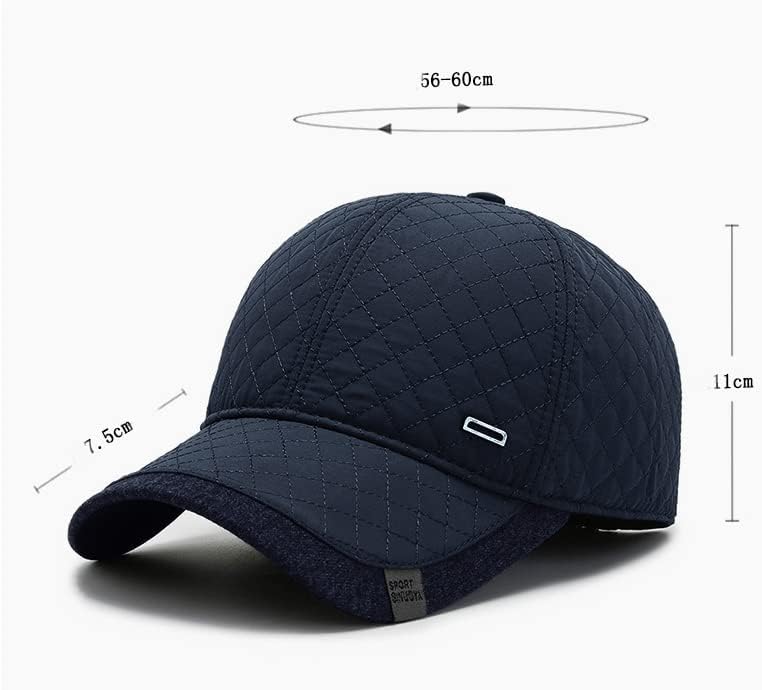 Miniatura 8 de FASHIXD Gorra de béisbol de invierno para hombre, sombreros de invierno con orejeras, gorras ajustables para clima frío