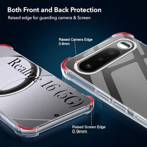 Image of Jkobi Shockproof Crystal-Clear Back Cover for Realme 16 (Anti Yellow Case | Drop & Camera Protection | Hard Polycarbonate)