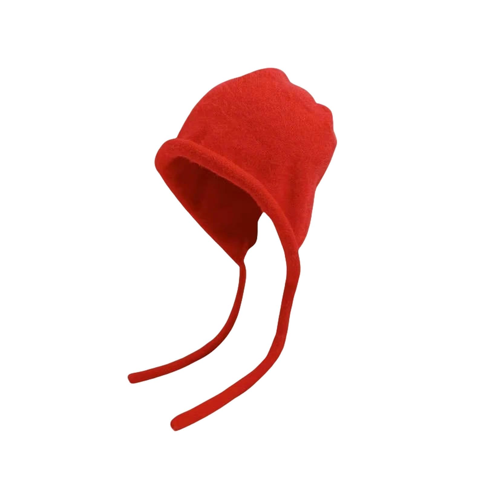 Gyios Women's Red Beanie Winter Warm Hats Casual Stacking Knitted Bonnet Caps Hip Hop Skullies Beanies