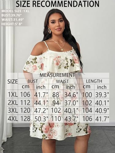 Image of Plus Size Summer Dresses for Women Casual Short Sleeves A Line Midi Dress