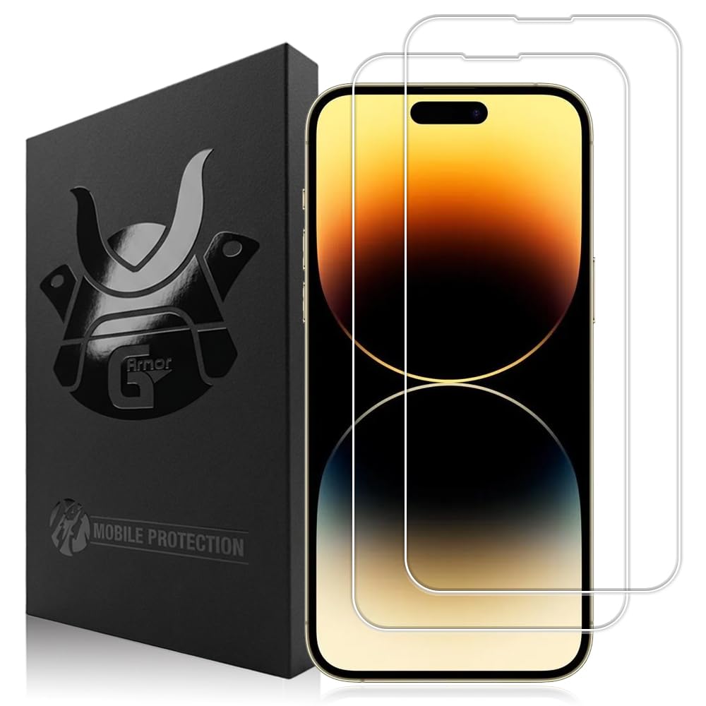 2 Pack Glass Screen Protector for iPhone 14 Pro