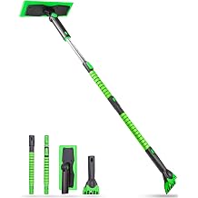 SEAAES Extendable Snow Brush with Ice Scraper for Car