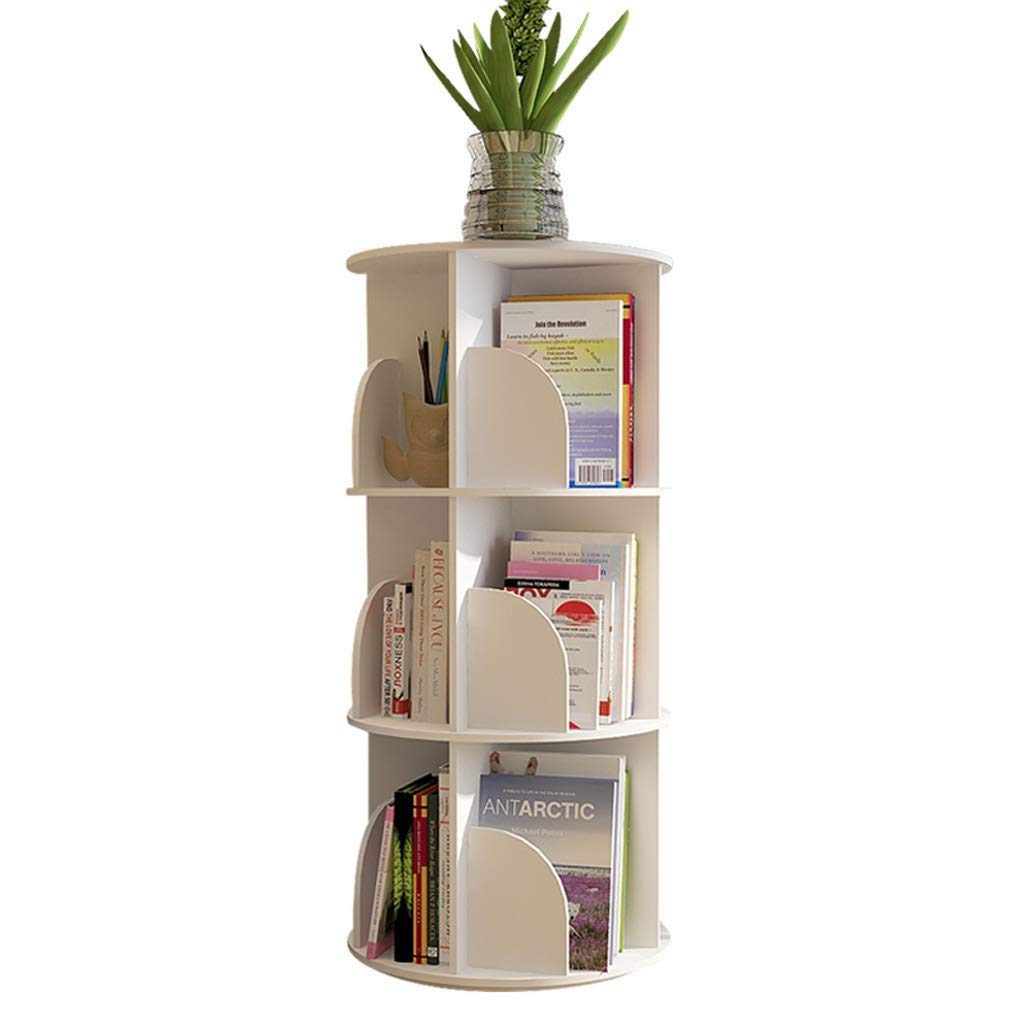 Buy Office bookshelf 3 Tier Bookshelf Creative 360°Rotating Bookcase