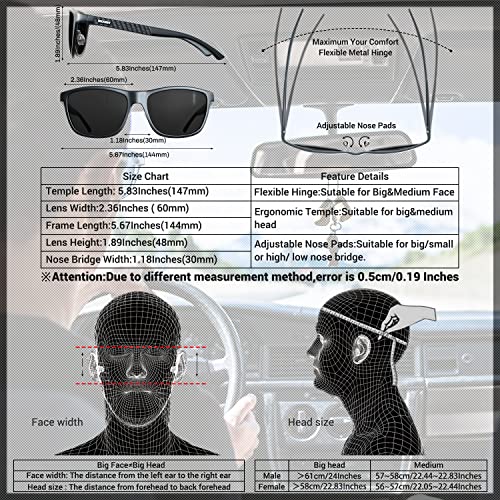 Image of ROCKNIGHT HD Polarized Driving Sunglasses UV400 Protection Lightweight Al-Mg Metal Frame Outdoor Casual 60mm