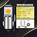 Ruiandsion BA7S Instrument LED Light Yellow Flashing AC DC12V Non-Polarity 5050 2SMD Chipset LED Bulb for Car Interior Dashboard Warning Light Pack of 5