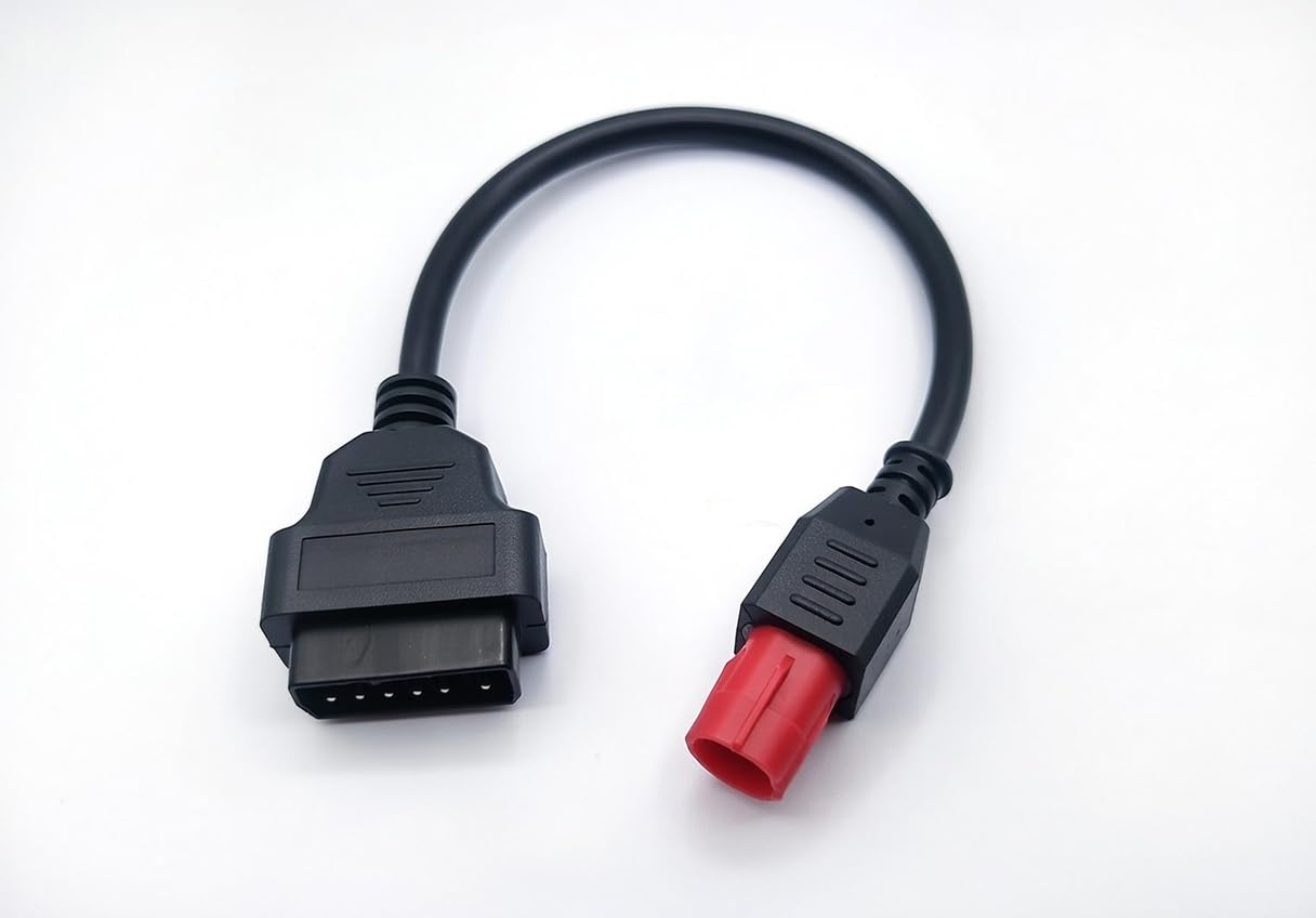 Euro 5 su OBD2 - Cavo adattatore per moto diagnostica 6 poli a 16 pin, cavo canbus per dati dal vivo e lettura di codici di errore, Plug & Play