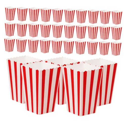 MOTHNUR 60 Bolsas De Papel Para Palomitas De Maíz: Cajas Para Refrigerios Con Rayas Rojas Y Blancas, Accesorios Para Máquinas De Palomitas De Maíz Para Noches De Cine En Casa, Concesiones