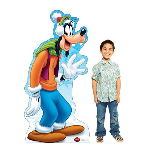 Image of Cardboard People Holiday Goofy Life Size Cardboard Cutout Standup - Disney Holiday Collection