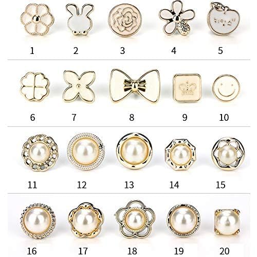 Image of ARLICORPING 20Pcs Women Shirt Brooch Pearl No Sew Button Pins Instant Jeans Safety Pin