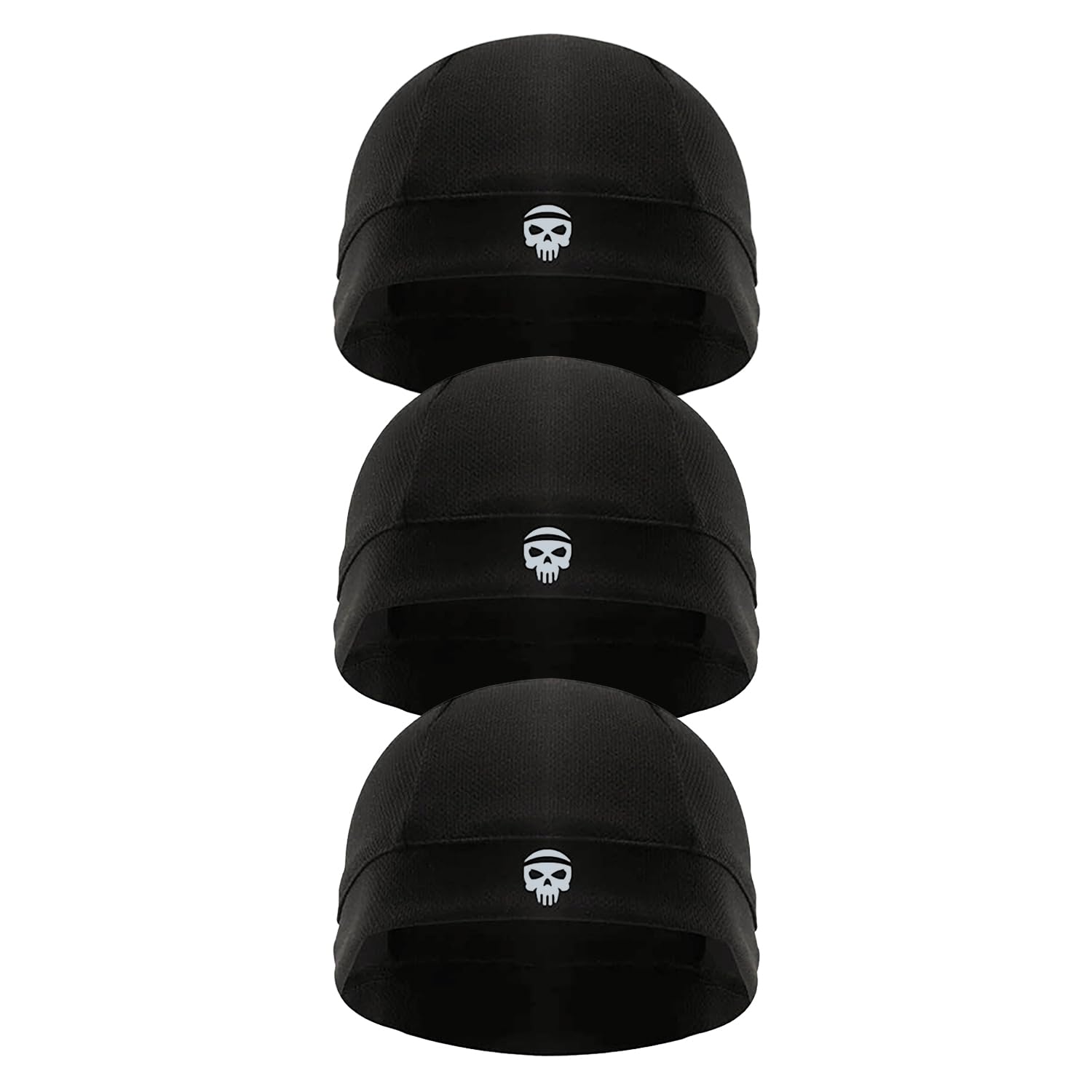 SKULLFITHelmet Skull Caps for Men Bike Head Caps Hair Inner Helmet Liner for Bikers Sweat Wiking Cooling Skull Cap for Cycling, Summer Helmet Cap for Men