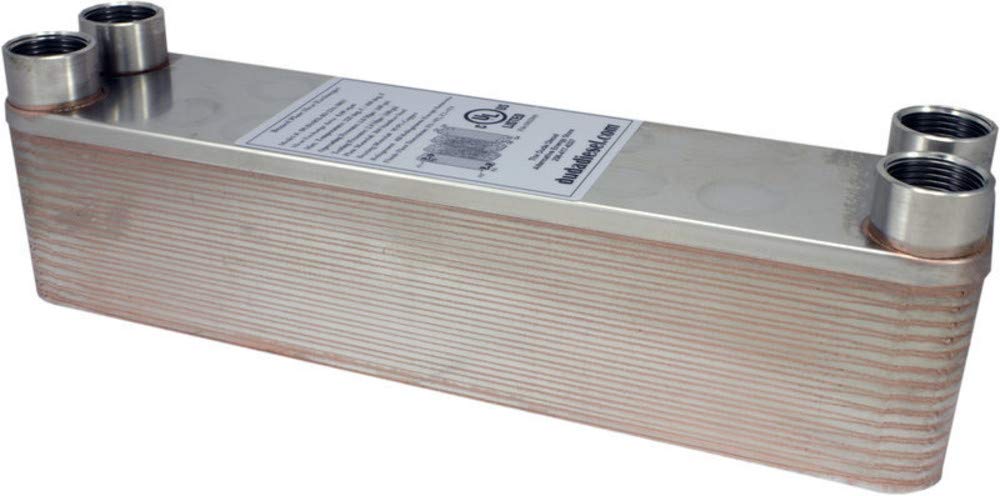 Duda Energy 30 Plate Copper Brazed Stainless Steel Heat Exchanger (3/4" NPT Ports)