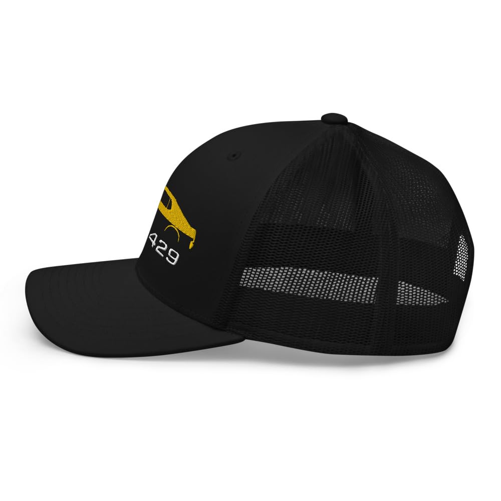 1969 Boss 429 Stang Żółty Muscle Właściciele Samochodów Kierowcy Niestandardowa Haftowana Czapka Trucker Czapka Snapback