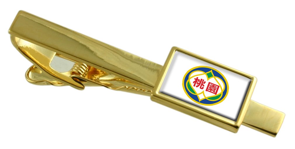 Select Gifts Taoyuan City Taiwan Flag Gold-Tone Tie Clip Engraved Personalised