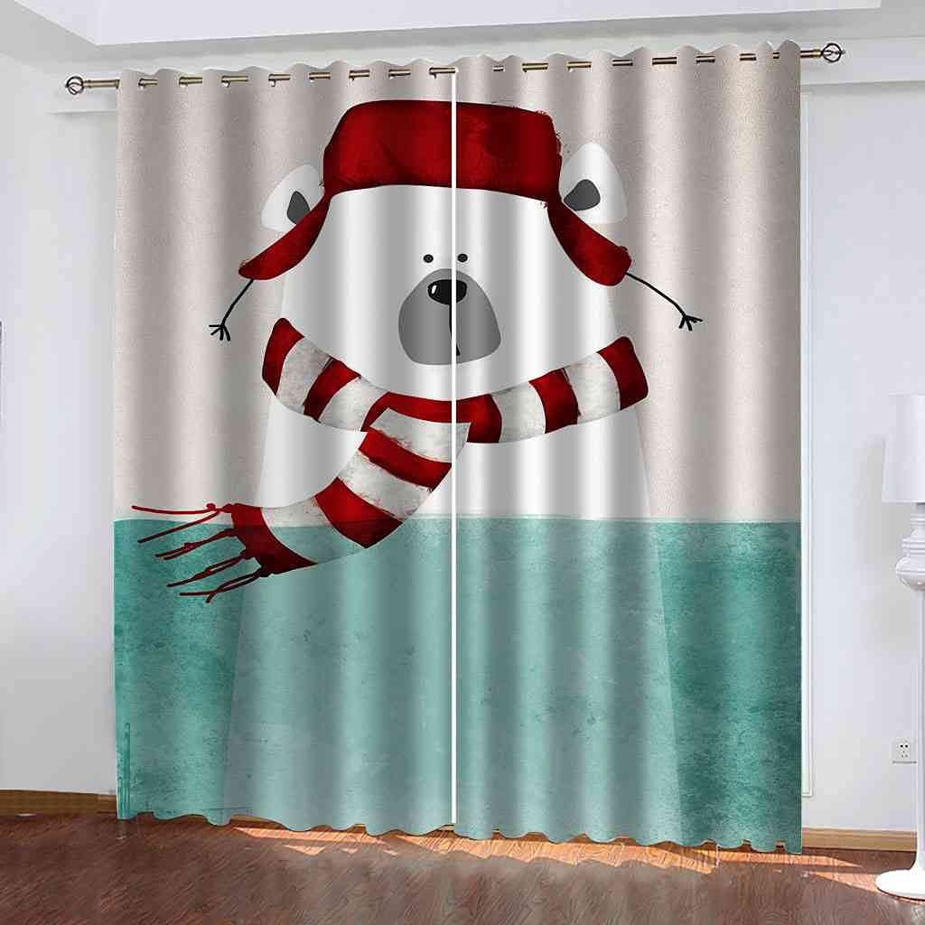 Rideau occultant enfant anti-lumière et bruit avec oeillets ours 3D thermique 140x160cm