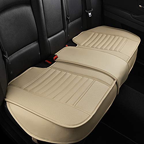 Sunny Color Back Seat Covers, Rear Seat Cushions, Auto Bench Protector With Breathable Pu Leather And Non-Slip Bottom Universal For 4 Season (Beige, 61" X 20. 5") #TOP24