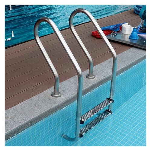 Escalera para piscina de acero inoxidable 2 peldaños miniatura 1