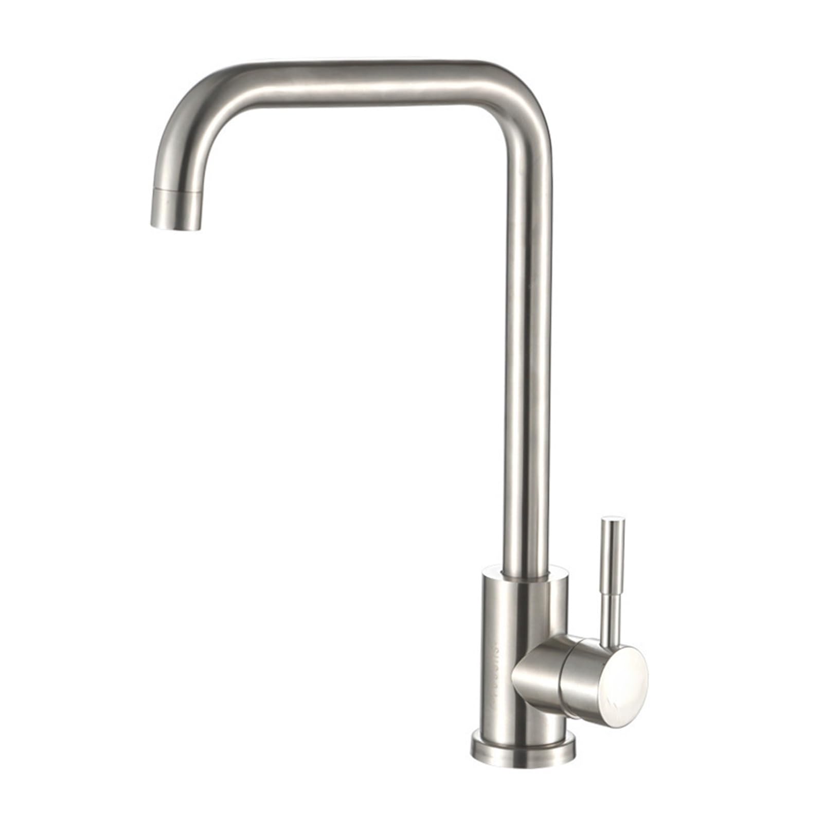 Grifo de fregadero de cocina de acero inoxidable para solucionar la falta de espacio y limpieza
