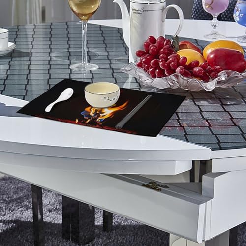 Sets de table en forme de flamme de haute qualité durable rouge vif - 5
