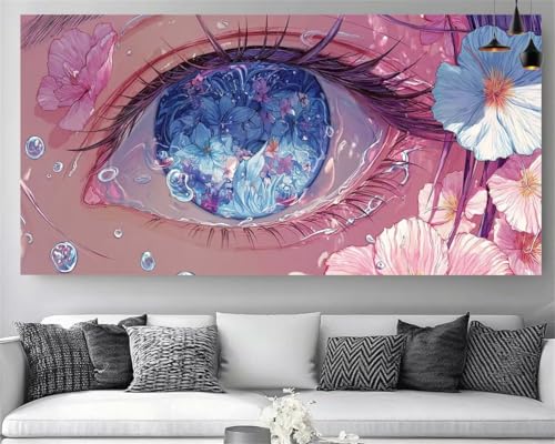 Gem Art Canvas d'Exception : Peinture Diamant 5D Cristal Oeil et Fleur